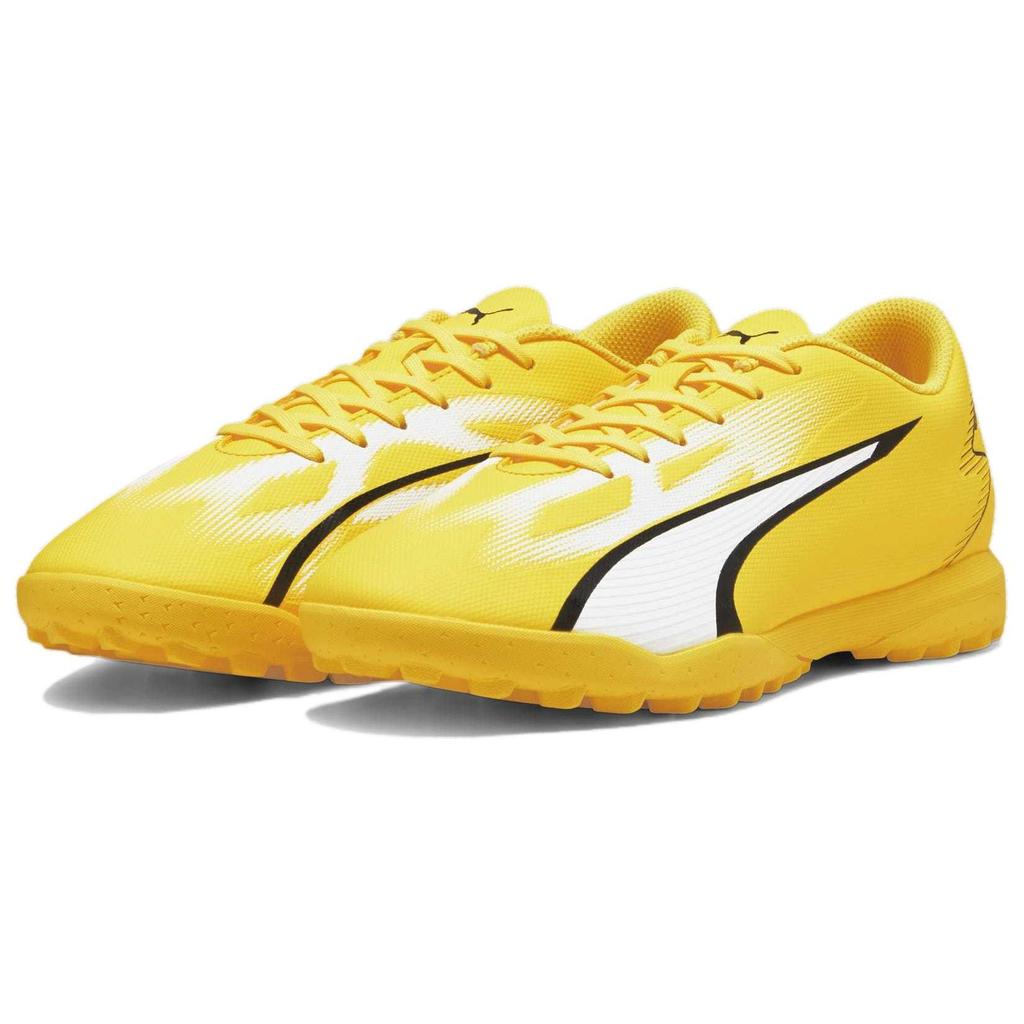 Puma Ultra Play Round Toe Lace-Up TT (Rubber Studs) Artificial Turf Soccer Shoes Men Soccer Shoes Yellow White Black 107528-04