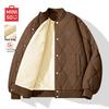 MINISO Men's Winter Fleece-Lined Baseball Collar Padded Jacket