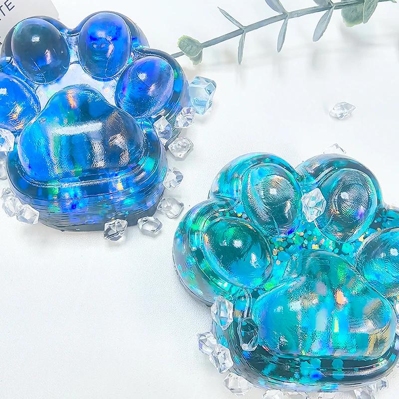 non-toxic Squeeze Cat Paw Toys Cute Soft Abreact Relief Relax Toys Sticky Decompressing Pinching Cat Paw Stress Relief Squishy Toy Gift