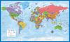 Laminated World Map Poster Wall Chart Earth Map X - - 18" 29" (Blue)