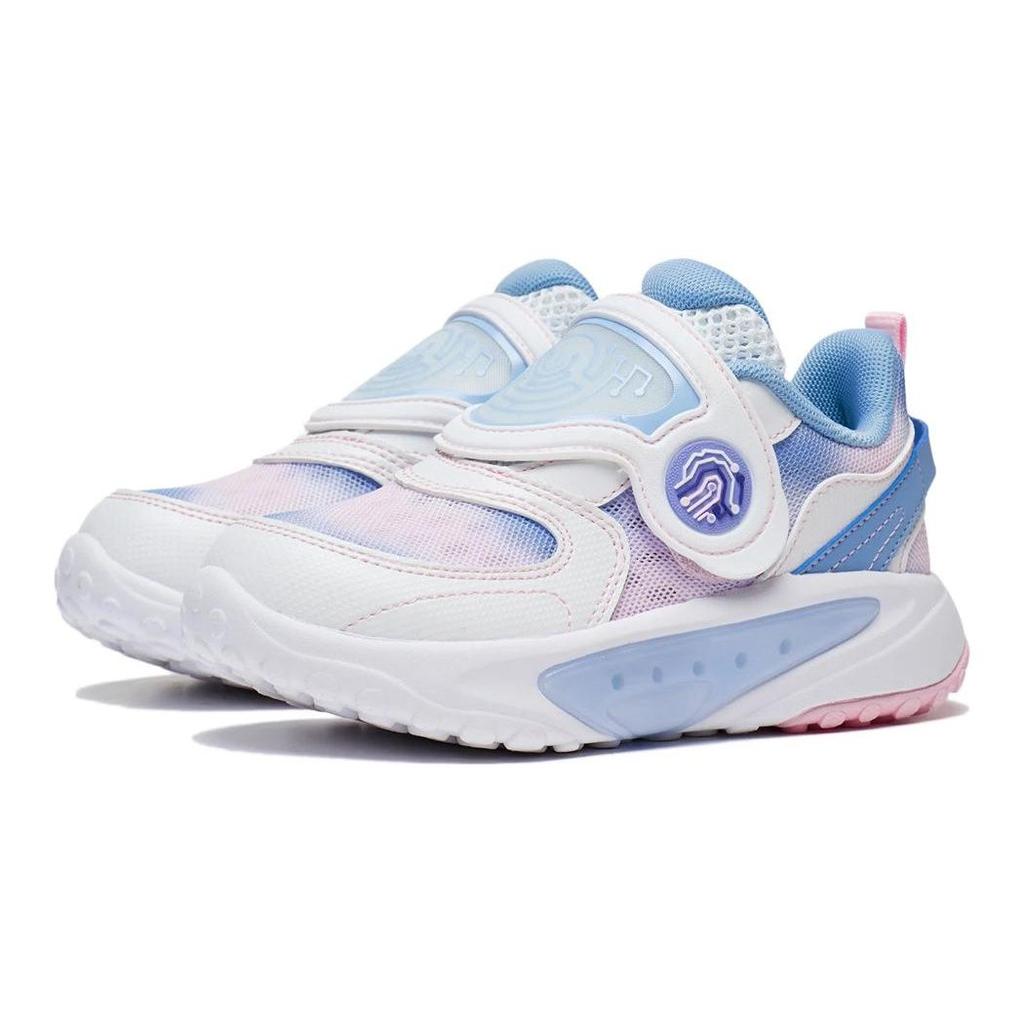 Li Ning Kids Non-Slip Shock Absorbing Wear-Resistant Casual Shoes Kids Sneakers White Blue Pink YKNT048-2