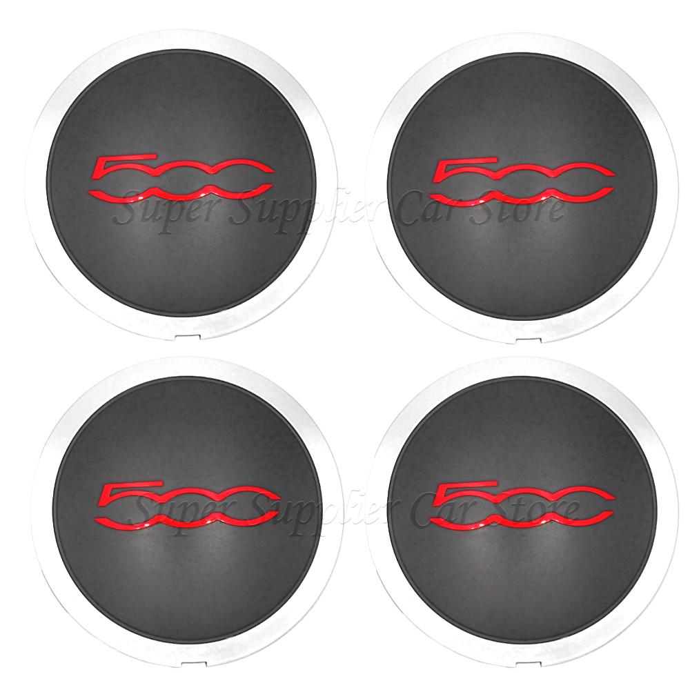 New For Fiat 500 Car Hubcap Wheels Centre 133Mm Hub Caps Dust Cover Silver or Black or Red 68078421AC 51884863 68078419AC
