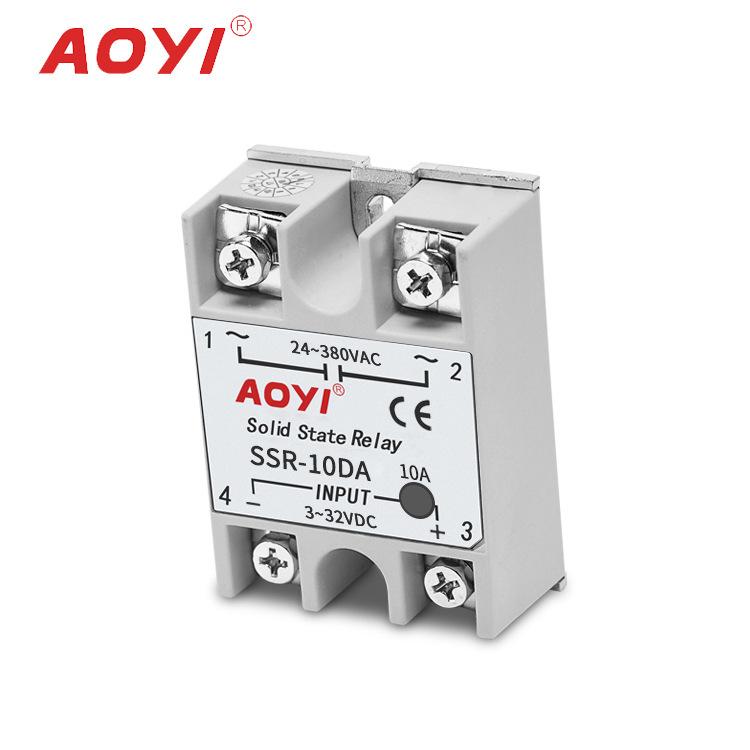 AOYI SSR-DA Single-Phase Solid State Relay - Optocoupler DC Control for AC, Complete Specification.