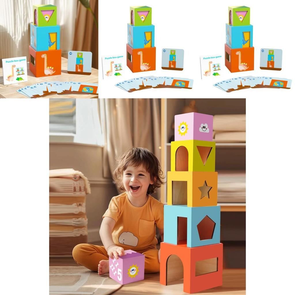 Обучающая деревянная игрушка-пирамидка для малышей с распознаванием форм и для когнитивного развития