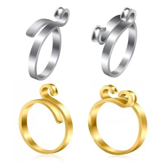 4Pcs Adjustable Knitting Crochet Loop Ring Set for Fingers 2 Style Metal Crochet Tension Ring Open Yarn Guide Finger Holders Knitting Thimbles