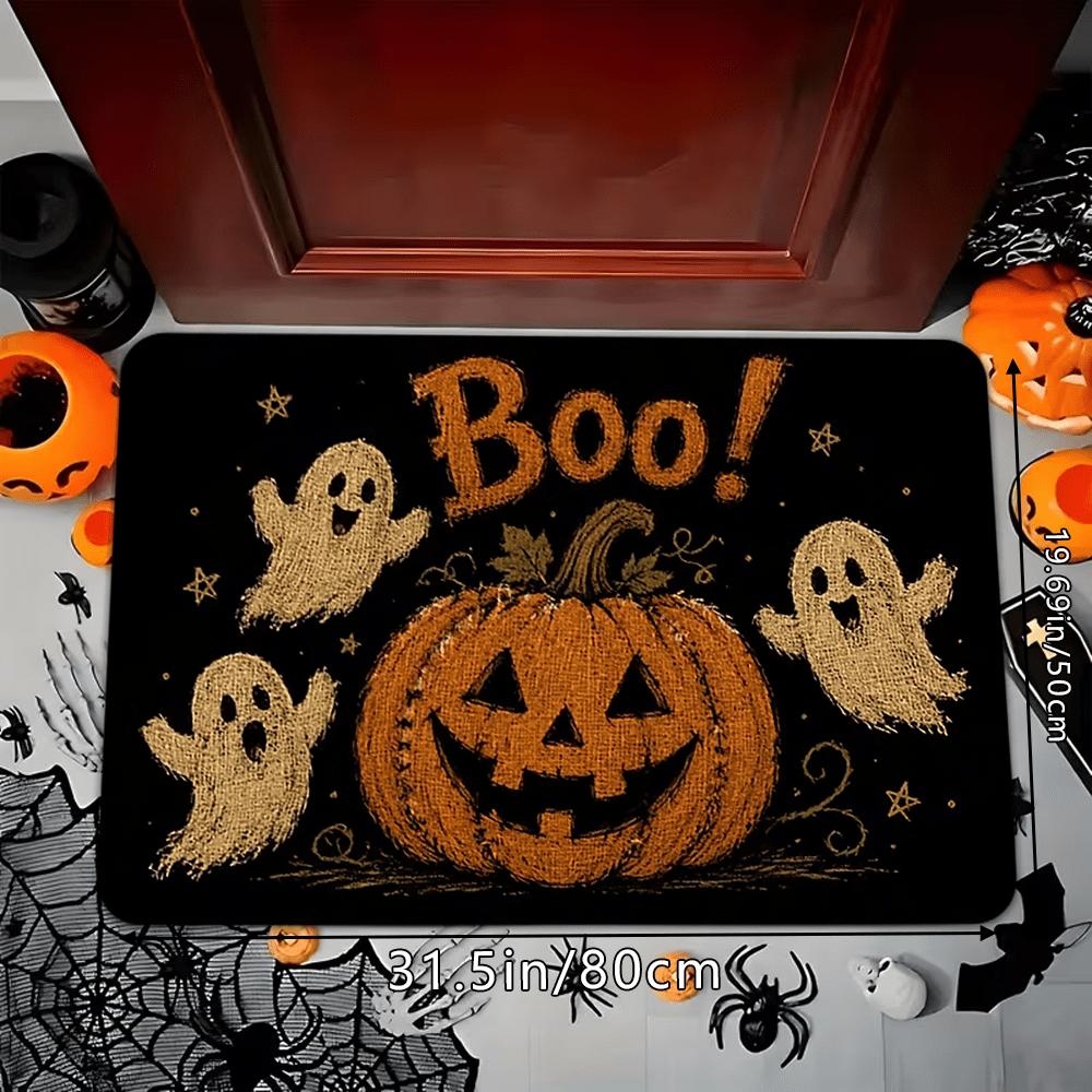 Коврик для двери Хэллоуин Тыква Призрак Boo 2D Печать Нескользящий Милый Осенний Входной Коврик для Пола Передняя Дверь Праздничный Декор Дома