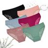 Women Cotton Panties Female Underwear Solid Color Briefs Ladies Panty Lingerie Sexy Lace Hollow Underpants 6 Pcs/set