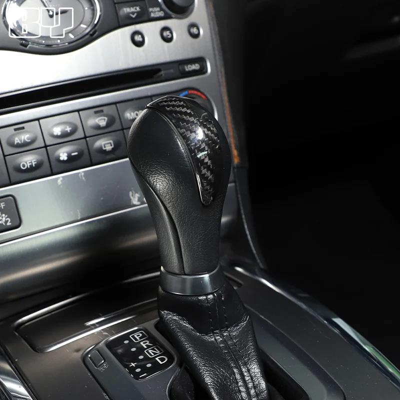 For Infiniti QX/EX/FX/G Series For Nissan Patrol Real Carbon Fiber Center Shifter Patch Shift Knob Cover Interior Accessories