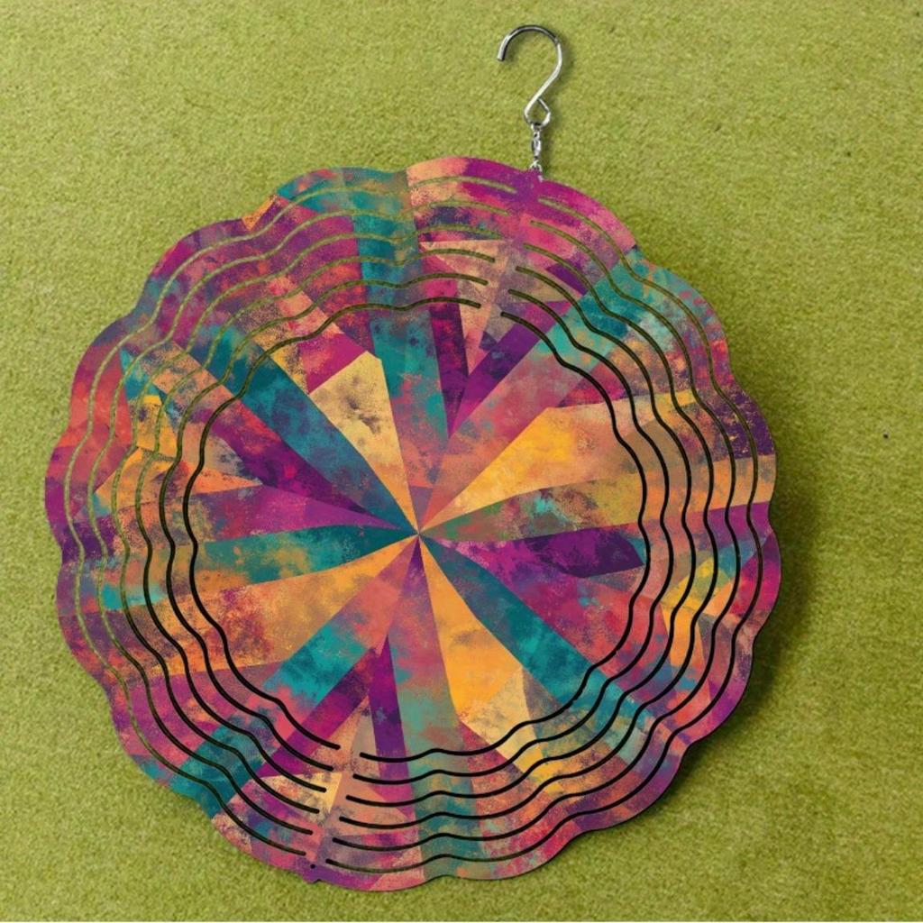 10-дюймовый уличный металлический колокольчик ветра с вращающимся крючком, дизайн «Солнечный луч» для декора сада и балкона, прочный, не требует батареек, подарок для семьи и друзей