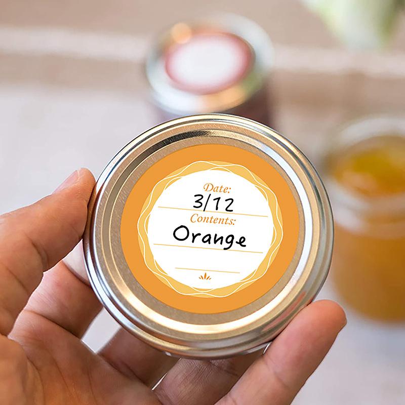 Наклейки на этикетки для специй Круглые этикетки для банок Наклейки для банок Крышки для банок Цветные самоклеящиеся водонепроницаемые наклейки Съемная этикетка с датой
