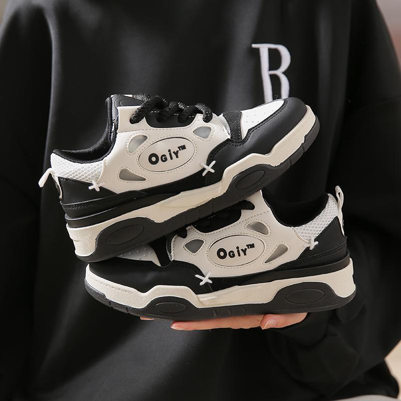 Soft Soled Bread Shoes for Women In Spring, Panda Shoes, Height Increasing Shoes, Versatile Casual Thick Soled Board Shoes for Women