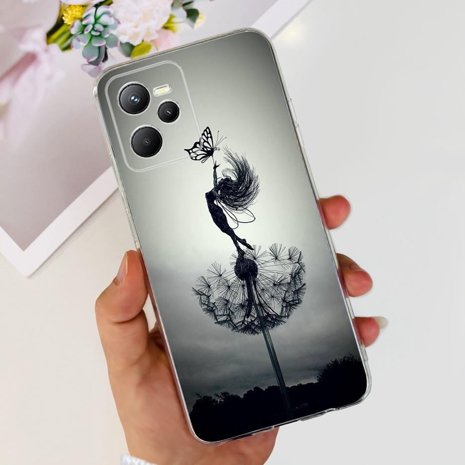 Чехол для Realme C35 RMX3511 Стильный окрашенный чехол Прозрачный силиконовый Мягкий тонкий чехол для телефона Для Realme C35 C 35 RealmeC35 Fundas Shell