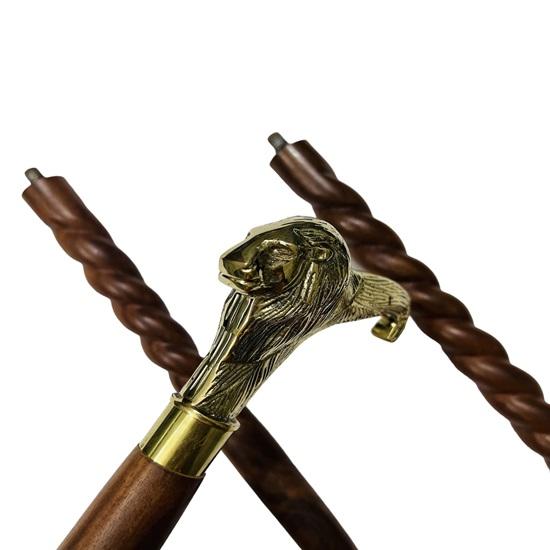 93,98 см викторианская латунная ручка с головой льва, деревянная трость, трость, уникальная трость для мужчин, подарок на день рождения