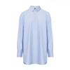 Mall 1116 women's clothing autumn new versatile loose front and rear double-breasted striped boyfriend style long-sleeved shirt