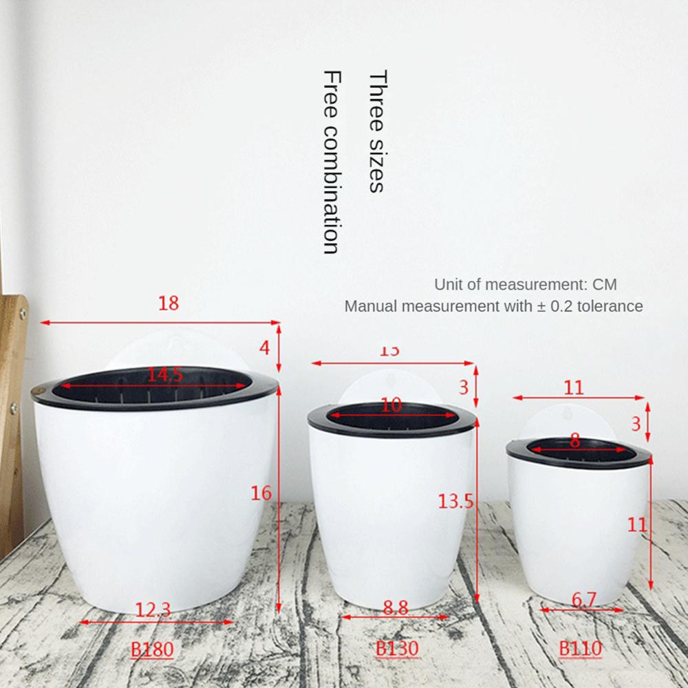Absorption Hanging Flowerpots Plastic Oval Shape Auto Watering Flower Pot for Indoor Outdoor Balcony Fence Wall Hanging Planter