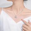 Elegant White Gold Double Swan Pendant Clavicle Necklace for Women