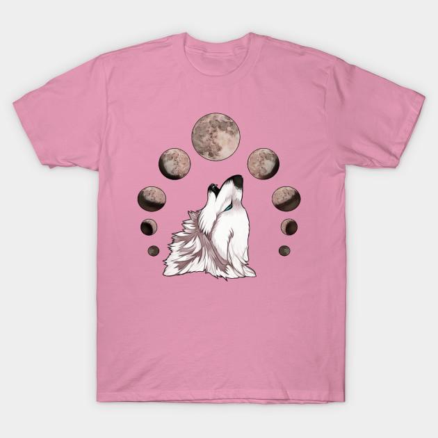 Женская футболка Белый волк воет на фазы луны Принт Харадзюку Кавайная футболка Летняя с коротким рукавом Женская футболка Топ