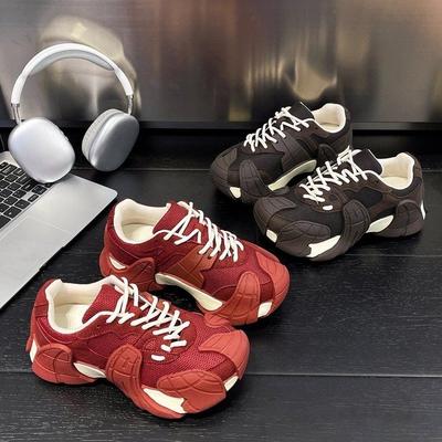 Женские Новые Sle Восьминогий Морской Еж Дышащие Спортивные туфли Папа туфли Увеличение Роста Повседневные туфли Уличный Ветер