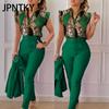 Модный и повседневный женский костюм-двойка JPNTKY с рукавами-лепестками лотоса и жилетами
