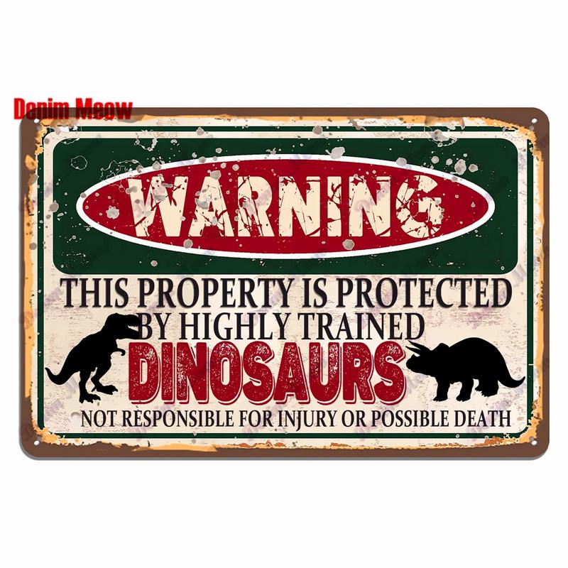Vintage Warning Funny Animals Metal Sign Chicken Sheep Pig Octopus Wall Poster for Private Wall Painting Decor WY