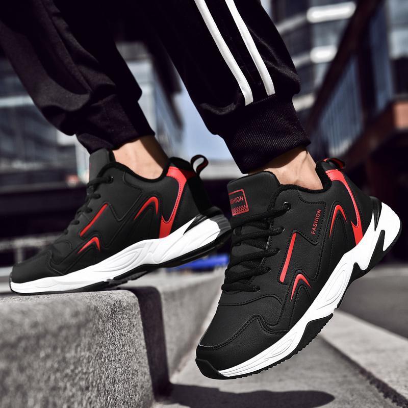 Высококачественная зимняя теплая спортивная повседневная обувь мужская обувь большого размера кроссовки для бега на открытом воздухе плюшевые походные туфли