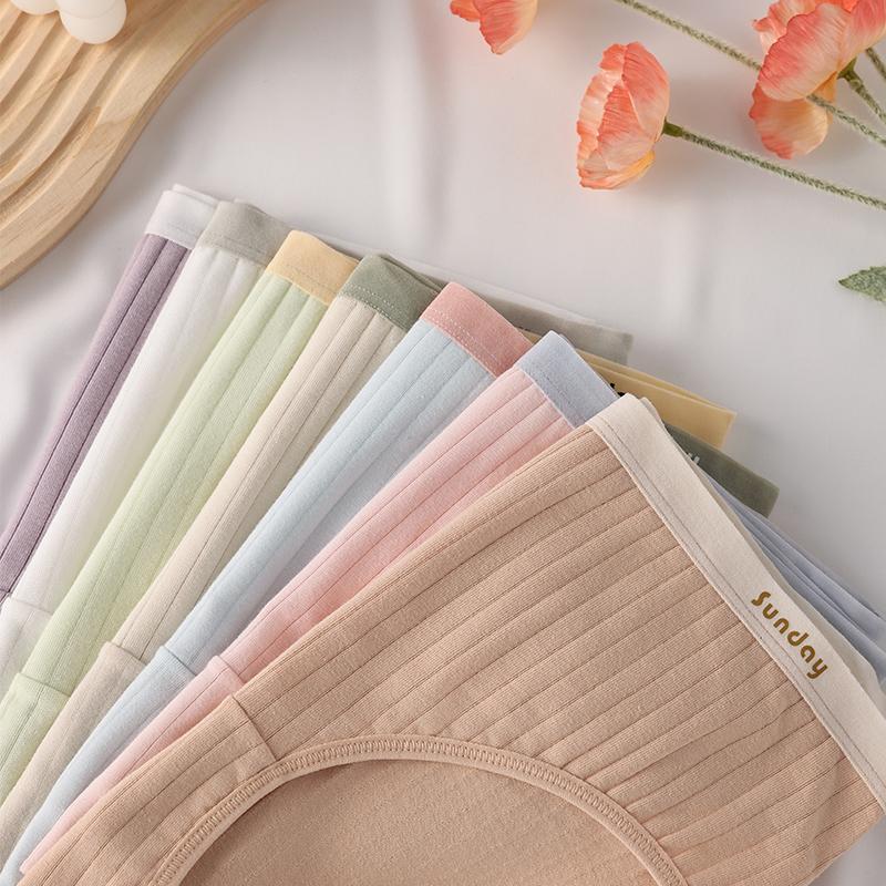 7Pcs Women's Panties Cotton Underwear Week Pants Girls Briefs Solid Panty Breathable Underpants Sexy Low Waist Female Lingerie
