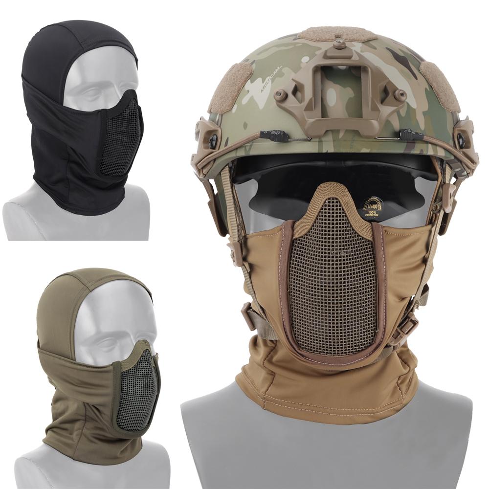 Tactical Full Face Mask Mesh Balaclava Cap Motorcycle Army Airsoft Paintball Headgear Hunting CS Game Protective Mask