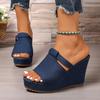 Fashion Women Sandals Retro Thick Bottom Wedges Sandals Women 2025 New Summer Platform Slippers Lightweight Non Slip Beach Shoes Women