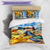 3pcs Pokémon pattern bedding set duvet cover set includes duvet cover &pillowcases,perfect all season bedroom decoration&gift