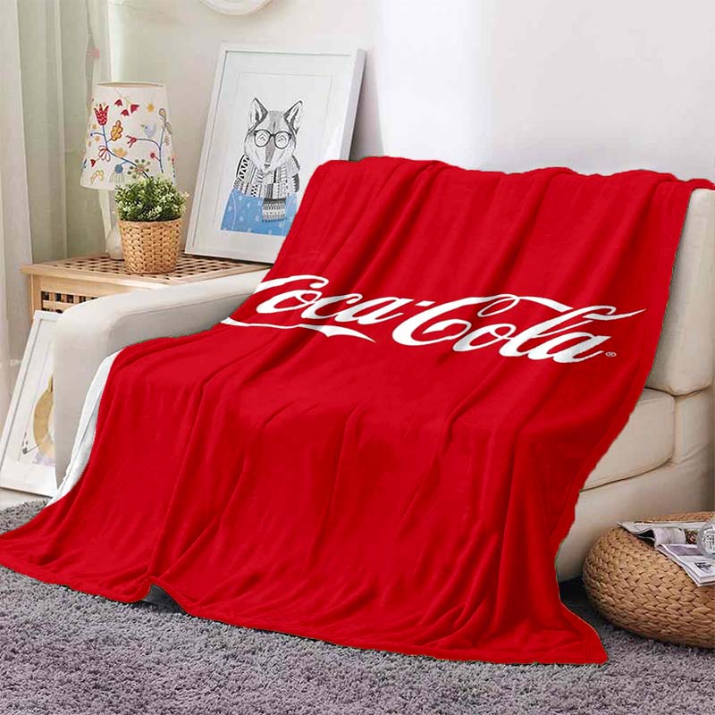 3D New Fashionable Printed C-Coca C-ColaS Flannel Sofa Bed Blanket Office Airplane Travel Picnic Warm Bed Cover Quilt Sleep Gift