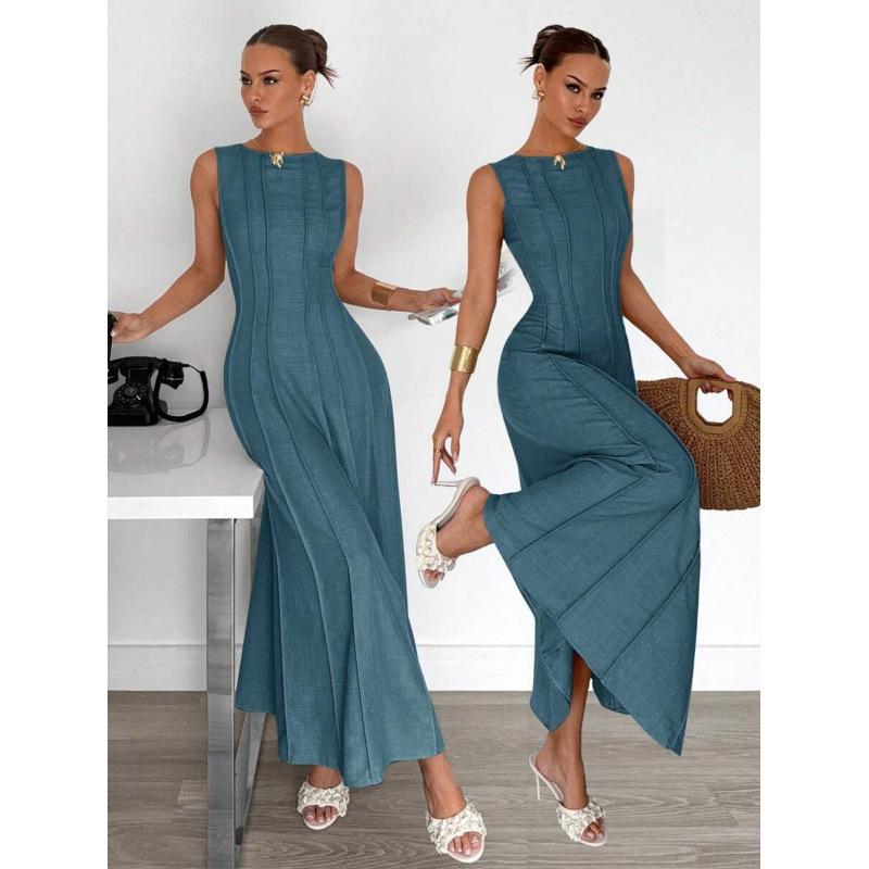 Amazon Europe and the United States 2026 summer new fashion temperament sleeveless A word casual elegant polka dot dress