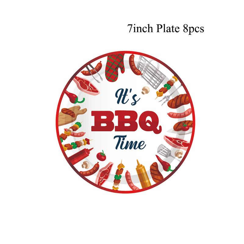 Тематическая вечеринка на барбекю Одноразовая посуда Бумажные тарелки Стаканы Набор воздушных шаров Украшения на день рождения Пиво Омар Принадлежности для барбекю на открытом воздухе
