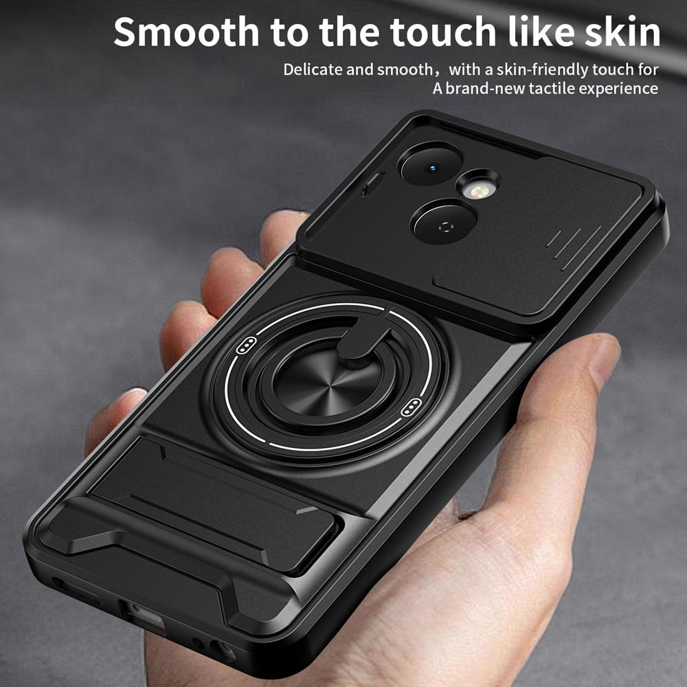 KEYSION Магнитный чехол для телефона TECNO Spark 40C 4G с защитой выдвижной камеры, вертикальной подставкой, кольцом 360° и ударопрочной задней крышкой