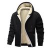 Fleece Sweatshirt Coat  Warm Zipper Lamb Wool Jacket Men and Woman Winter Pure Color Plush Lined Cardigan Hoodie