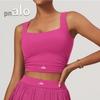 Womens Seamless Yoga Set With Built-in Bra Pleated Skirt Running Fitness Gym Tennis Outdoor Sports