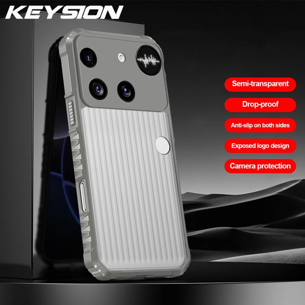 KEYSION Противоударный чехол повышенной прочности для Nothing Phone 3, мягкий силикон+ПК, полупрозрачная матовая накладка для Nothing Phone 3A Pro