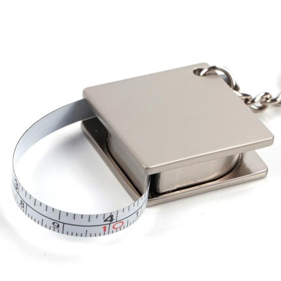 Mini Stainless Steel Retractable Measure Tape Ruler Keychain Key Ring Pendant