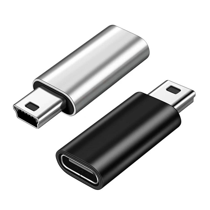 Мини-адаптер USB на Type C, 5-контактный Mini USB Male на USB Type C Female, разъем для передачи данных для GoPro, MP3-камеры, ПК, преобразователь