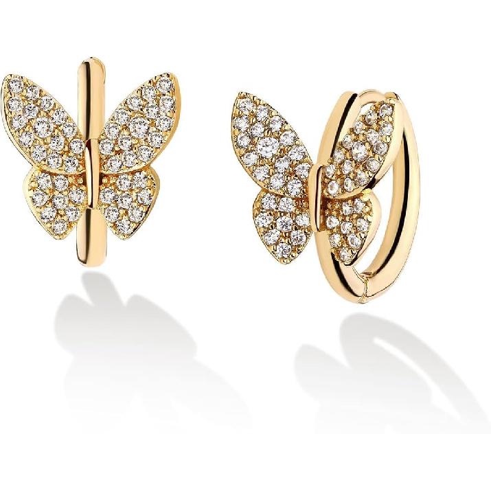 Cubic Zirconia Huggie Earrings 14k Gold Plated Tiny Earrings Small Huggie Hoop Earrings Simple Lightweight Hoops Gift for Women