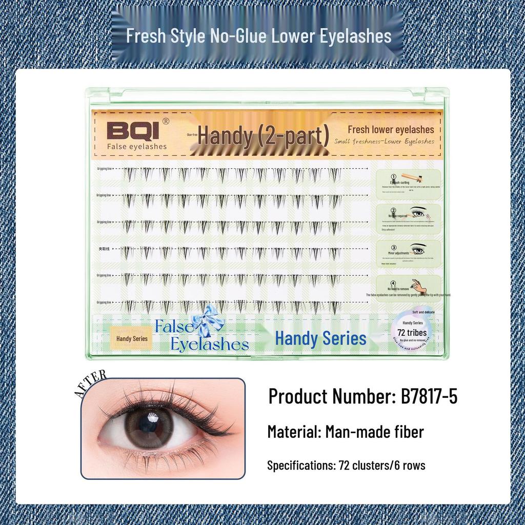 Eyelash Book: Adhesive-Free False Eyelashes - 10 Rows of Individual Upper & Lower Clusters for Beauty Makeup