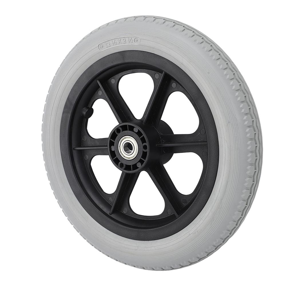 Колесо для инвалидной коляски 12 дюймов, твердое полиуретановое колесо, нескользящее, ручное, запасные части для инвалидной коляски, серое