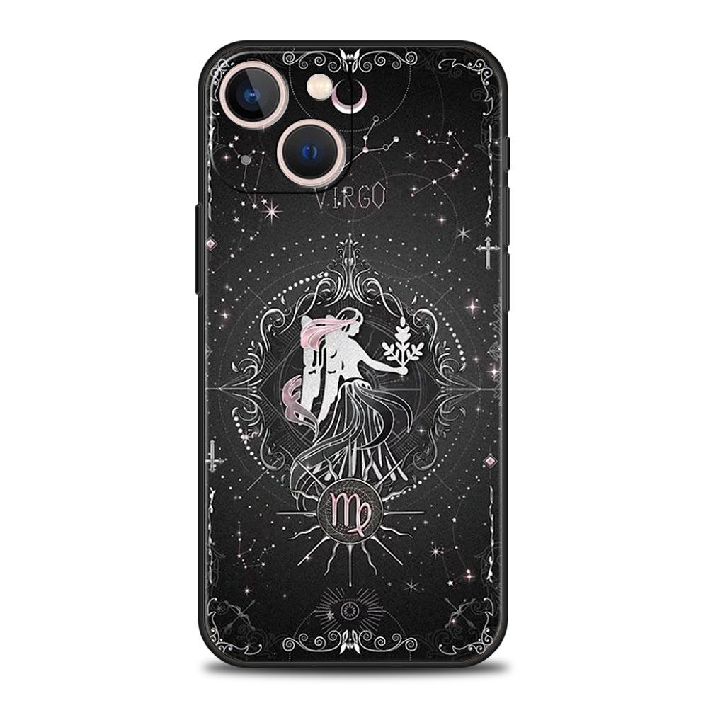 Чехол для телефона 'Созвездие' для iPhone 17 16 15 Pro Max 11 12 13 14 7 8 Plus SE 2020 X XR XS Мягкий Черный