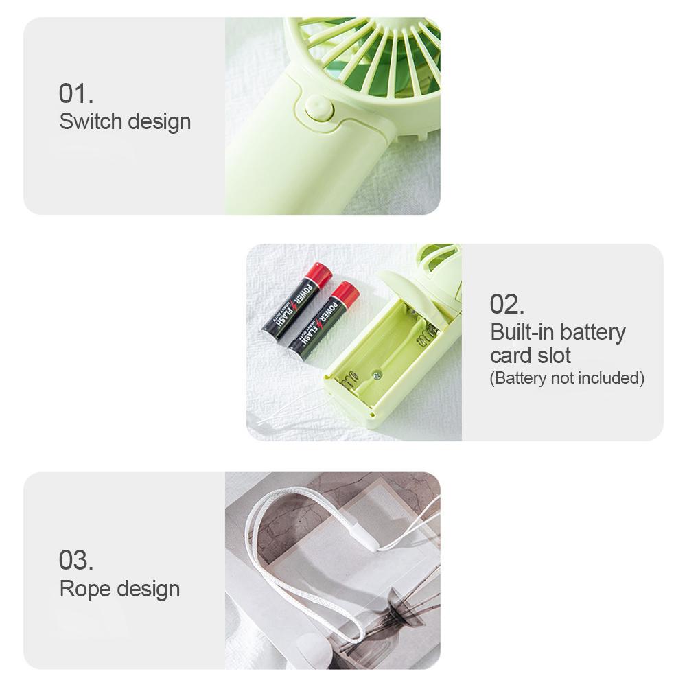 Mini Fan Portable Convenient Creative Small Fan Handheld Pocket Hand-held Fan Lightweight Adjustable Cute Small Fan Student Gift