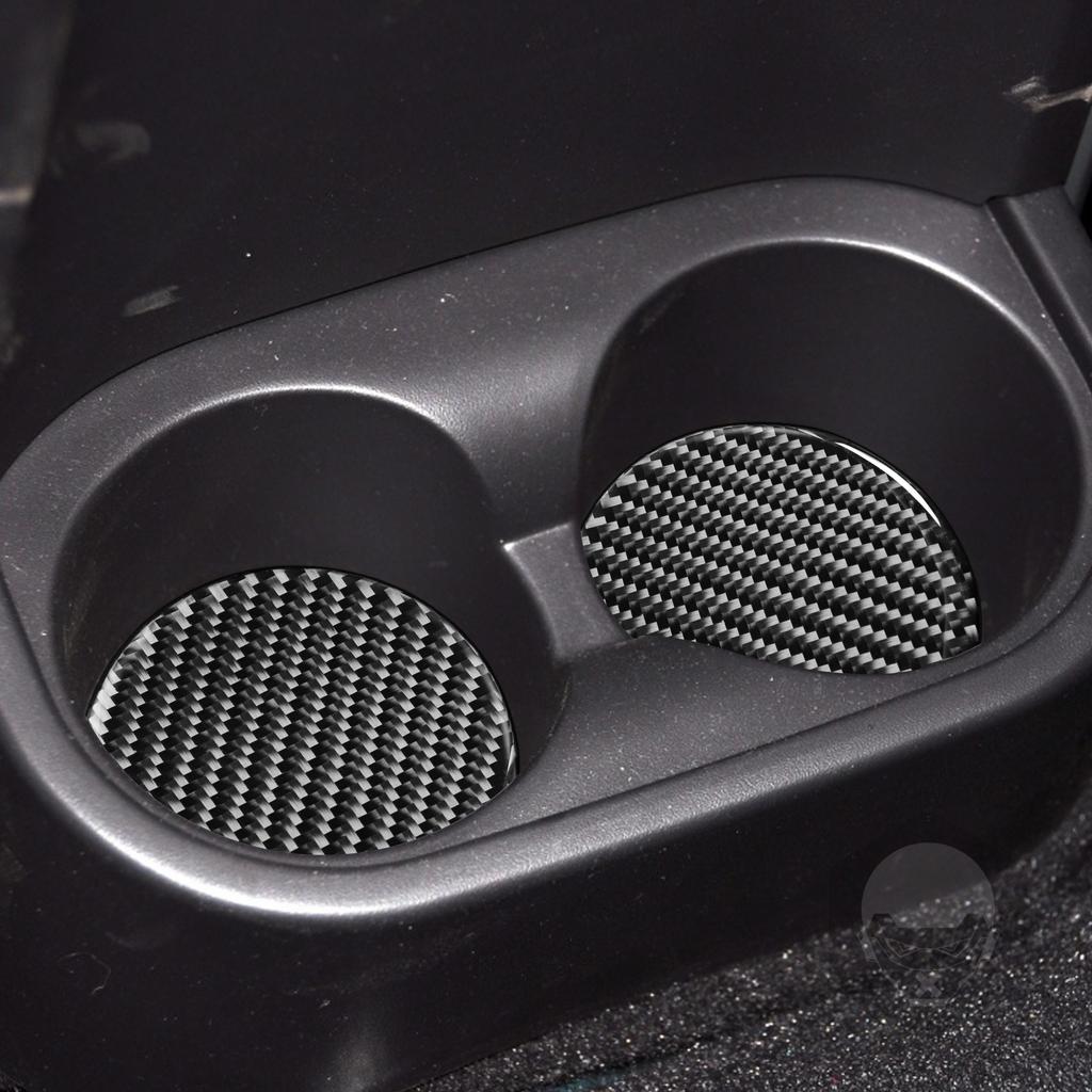 For Jeep Wrangler 2007-2010 Carbon Fiber Water Cup Holder Slot Mat Decorative Cover Car Accessories Interior Decoration Sticker