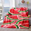 2026 New Arrivals 1pc Watermelon Print Flannel Blanket Soft Lightweight All-Season Throw for Travel, Camping, Sofa & Bed Machine Washable Cozy Gift fo
