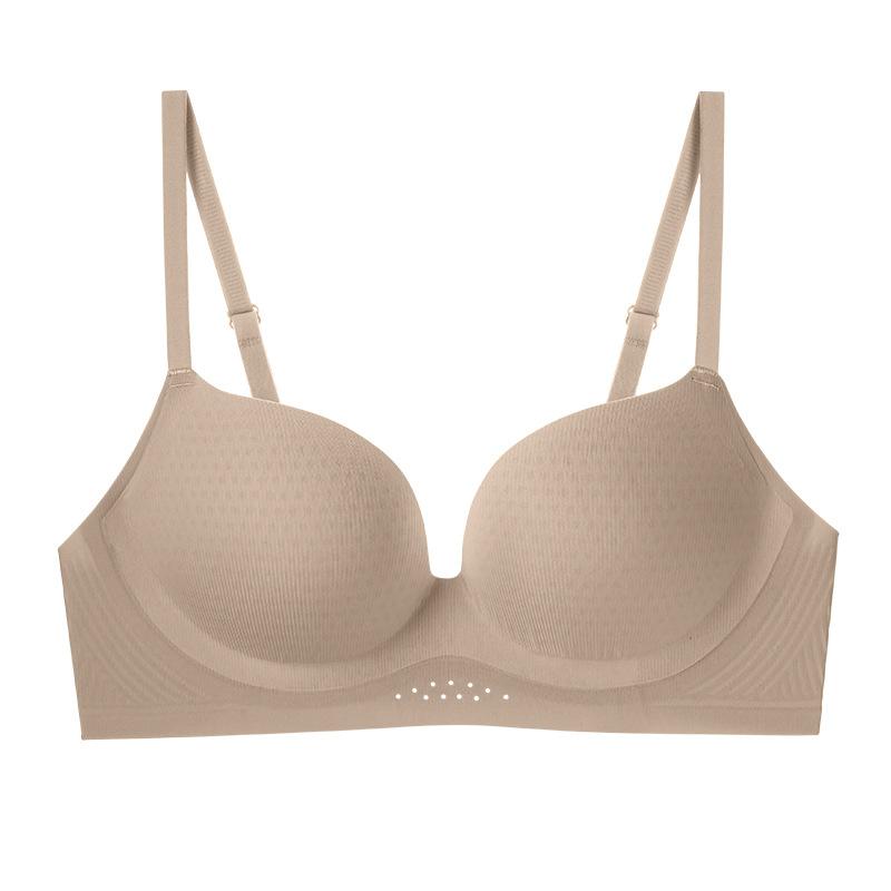 Traceless underwear women's comfortable and breathable breasts gather and show a large anti-sagging and non-running cup to collect secondary breasts