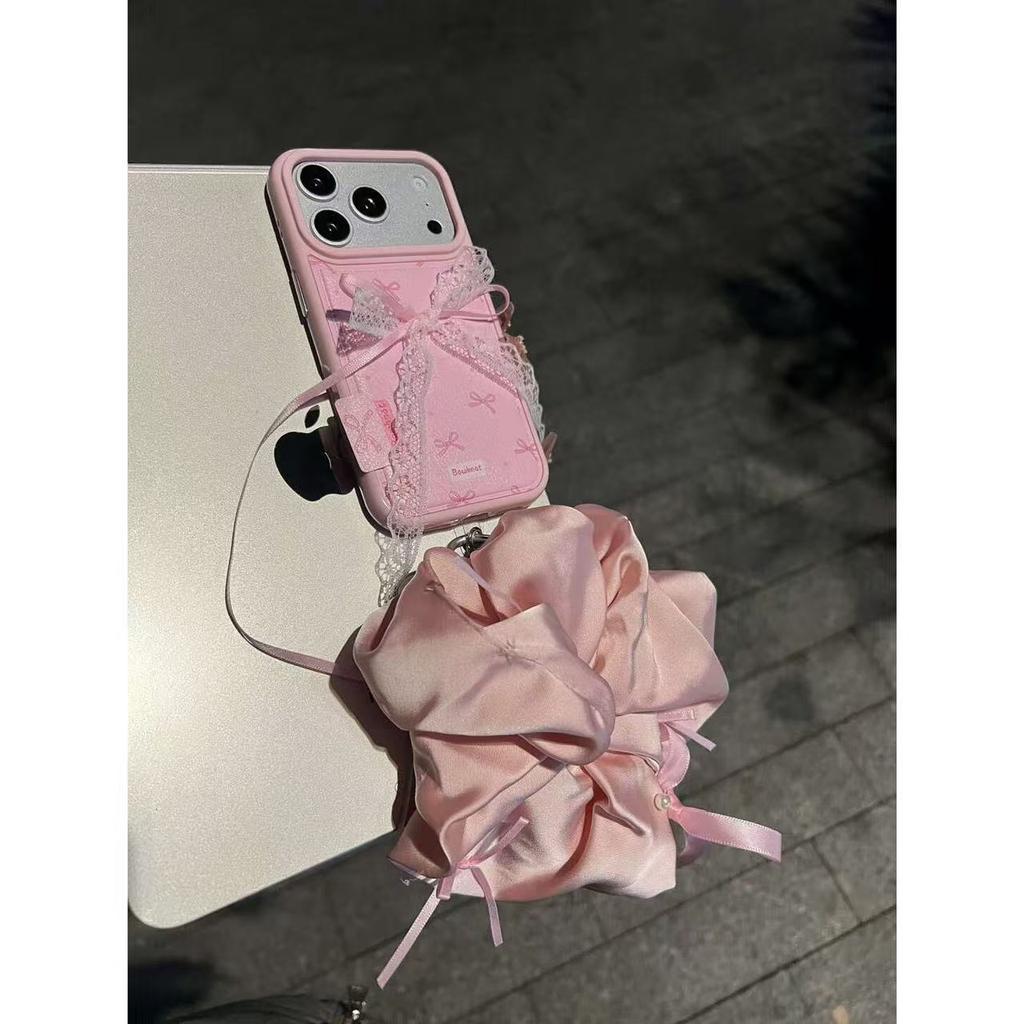 ins autumn and winter leather full screen bow mobile phone case is suitable for Apple 17promax/16 anti-drop case protection