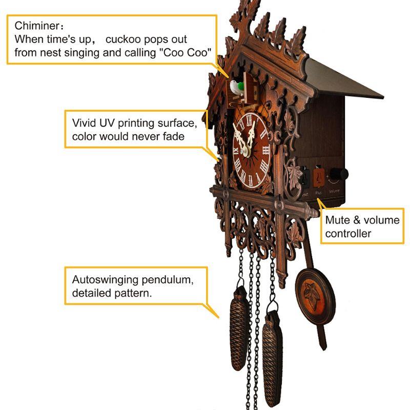 Wooden Mechanical Wall Cuckoo Clock