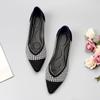 Women's Shoes Mesh Breathable Pointed Toe Flat Shoes Fashion Soft Bottom Knitted Shoes Female Casual Slip On Footwear Loafers