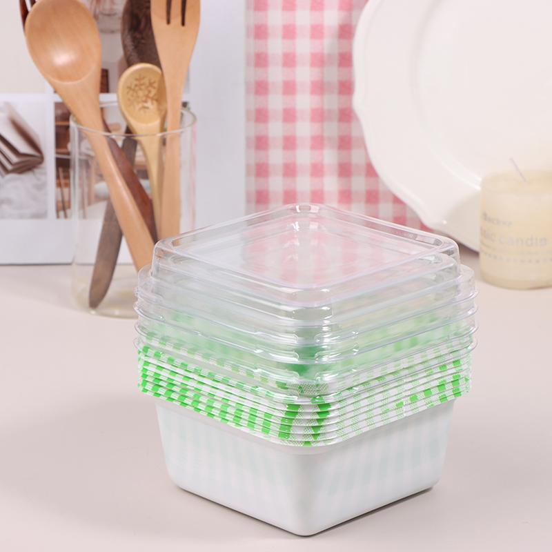 10 шт. пластиковый стаканчик для десерта с муссом для торта, йогуртовый пищевой контейнер с прозрачной крышкой, коробка для упаковки мусса из мелалеуки для торта